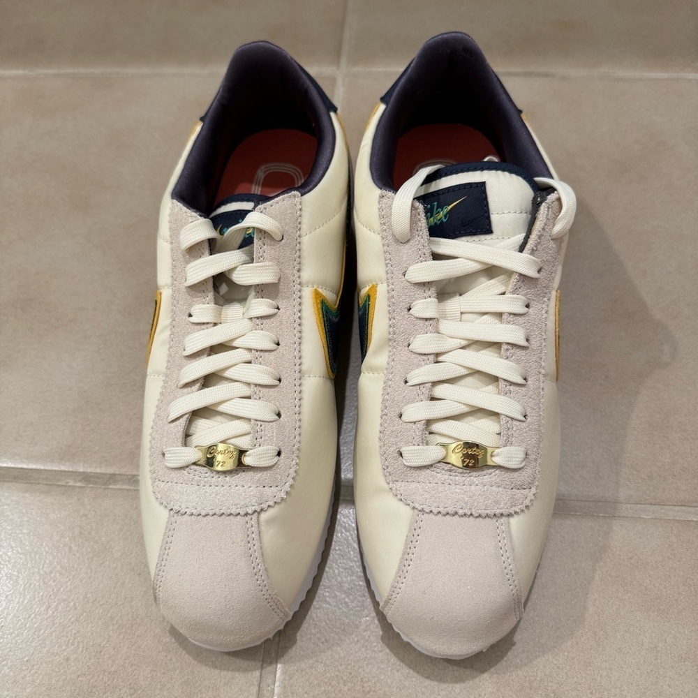 Nike Cortez Basic Prem Coconut Milk Thunder Blue DJ5183-100 Ss 9.5 - Picture 3 of 5